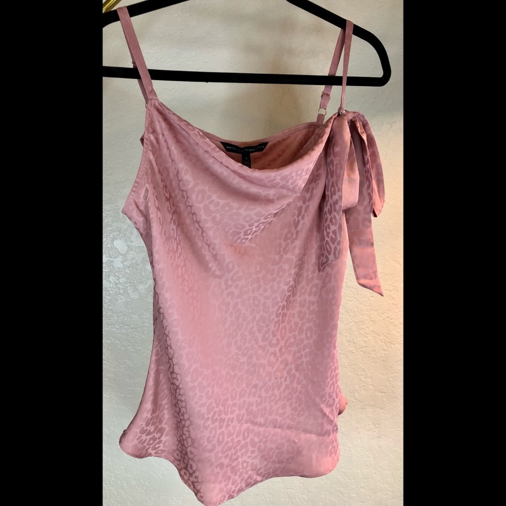 NWT White House Black Market pink satin leopard tank top!